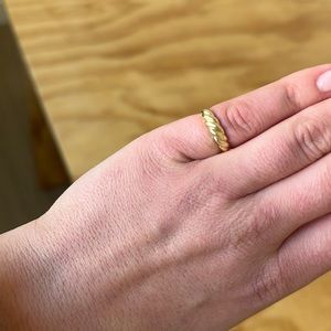 Solid 14k Gold Croissant Ring